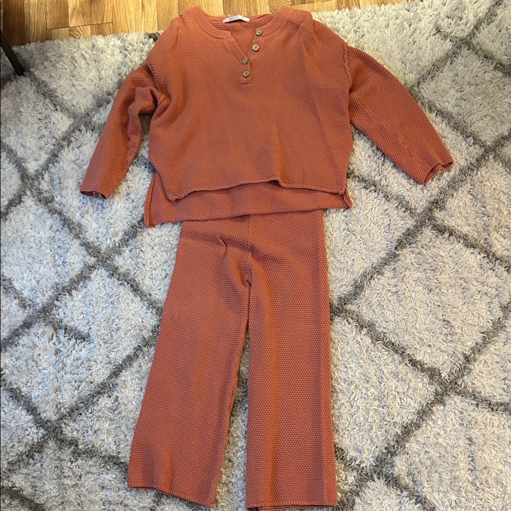 Free People Rust Knit Set